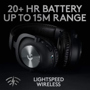 Logitech G Pro X Wireless headset with memory foam earpads and premium leatherette