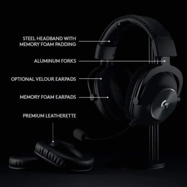 Logitech G Pro X Wireless headset with over 20 hours battery life and 15m range
