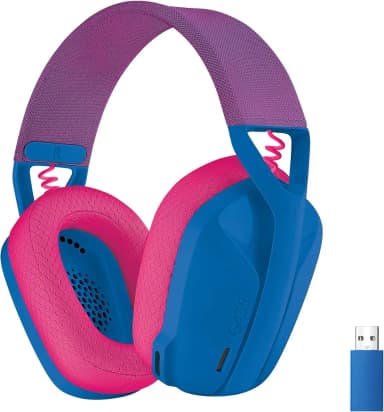 Logitech G435 Lightspeed blue and pink wireless gaming headset