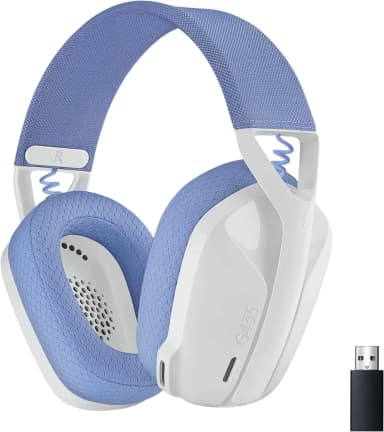 Logitech G435 Lightspeed white and blue wireless gaming headset