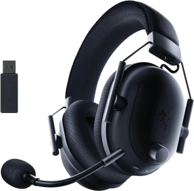 Razer BlackShark V2 Pro wireless gaming headset with detachable mic and USB dongle