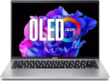 Front view of Acer Swift 14 with OLED display and keyboard