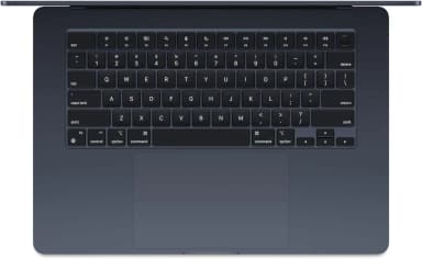 Top view of Apple MacBook Air 15-inch M3 keyboard and trackpad layout
