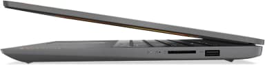 Side view of closed Lenovo IdeaPad 3 15 showing its thin profile