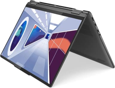 Lenovo Yoga 7i 16 in tent mode, ideal for presentations and multimedia