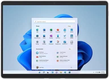 Front view of Microsoft Surface Pro 8 with vibrant display and Windows interface