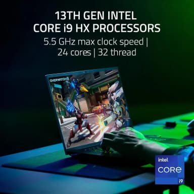 Razer Blade 16 gaming laptop with 13th Gen Intel Core i9 processor, ideal for high-performance gaming.