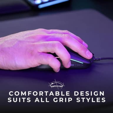 Hand using Glorious Model O 2 mouse with ergonomic design