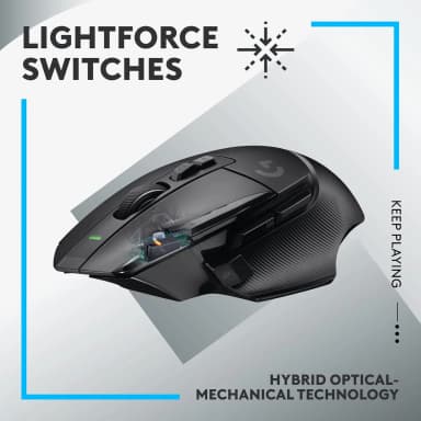 Logitech G502 X Lightspeed with Lightforce switches and hybrid optical-mechanical technology
