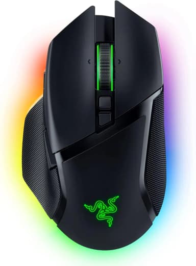 Top view of Razer Basilisk V3 Pro with RGB lighting