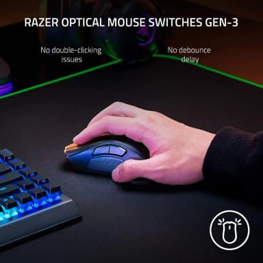 Razer Naga V2 Pro in use with optical mouse switches for gaming