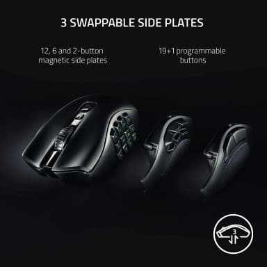 Razer Naga V2 Pro with 3 swappable side plates for versatile gaming