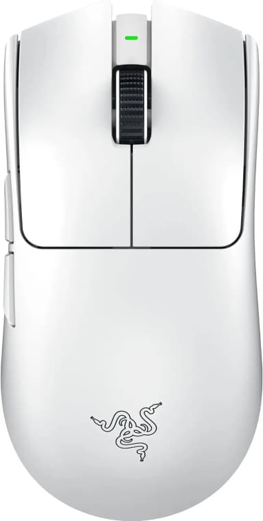 Razer Viper V3 Pro white, top view, ultra-lightweight gaming mouse