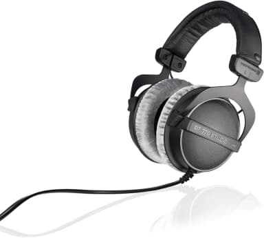 Beyerdynamic DT 770 Pro headphones, side view, comfortable for glasses.