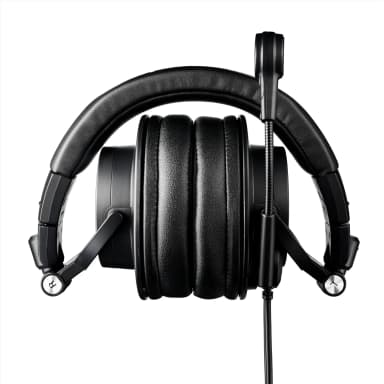 Top view of Audio-Technica ATH-M50xSTS StreamSet showcasing its functionality.