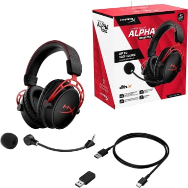 HyperX Cloud Alpha Wireless headset and accessories in box