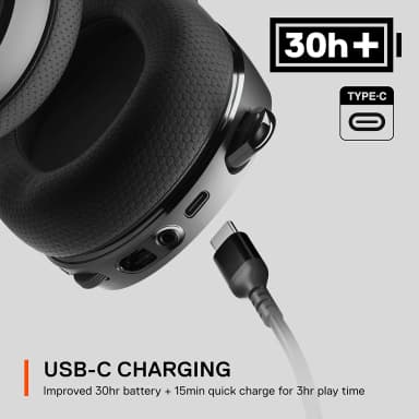 SteelSeries Arctis 7 headset USB-C charging with 30 hours battery life