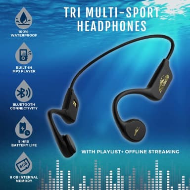 H2O Audio Tri Pro specs, waterproof, MP3 player, Bluetooth, 5-hour battery, 8GB memory