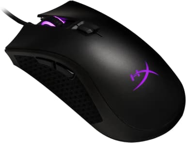 HyperX Pulsefire FPS Pro gaming mouse with RGB lighting and ergonomic design