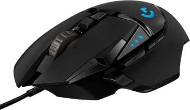 Front view of Logitech G502 Hero gaming mouse.