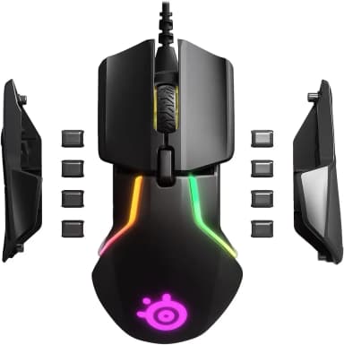 SteelSeries Rival 600 gaming mouse with customizable weights